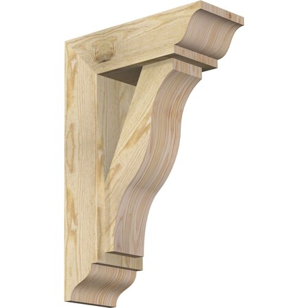 Ekena Millwork Funston Traditional Rough Sawn Bracket w/ Offset Brace, Douglas Fir, 6"W x 16"D x 24"H BKT0604X16X24FST01RDF